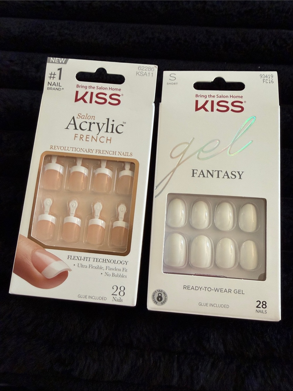 KISS Acrylic French & Gel Fantasy Press-On Nails in Nude and White